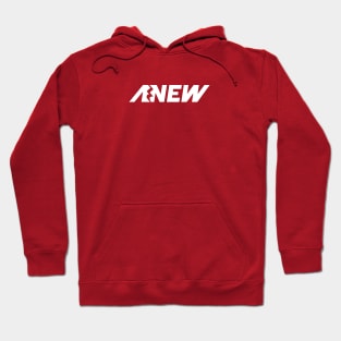 Anew - White Text Hoodie